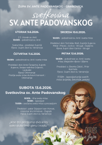 Program svetkovine sv. Ante Padovanskog